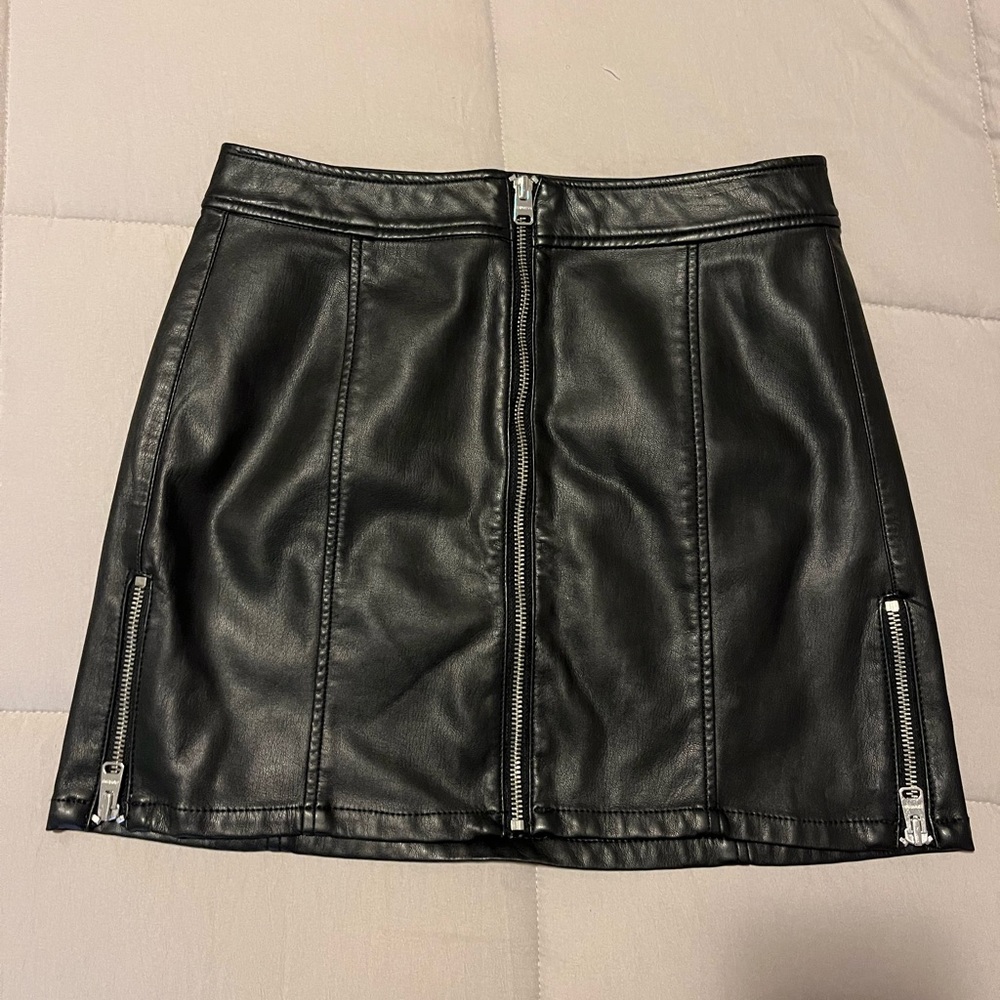 Express Black Mini Faux Leather Skirt